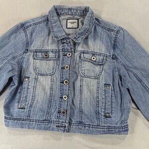 Highway Jeans Women’s Blue Denim Crop Top Jacket  Collared Pockets XL